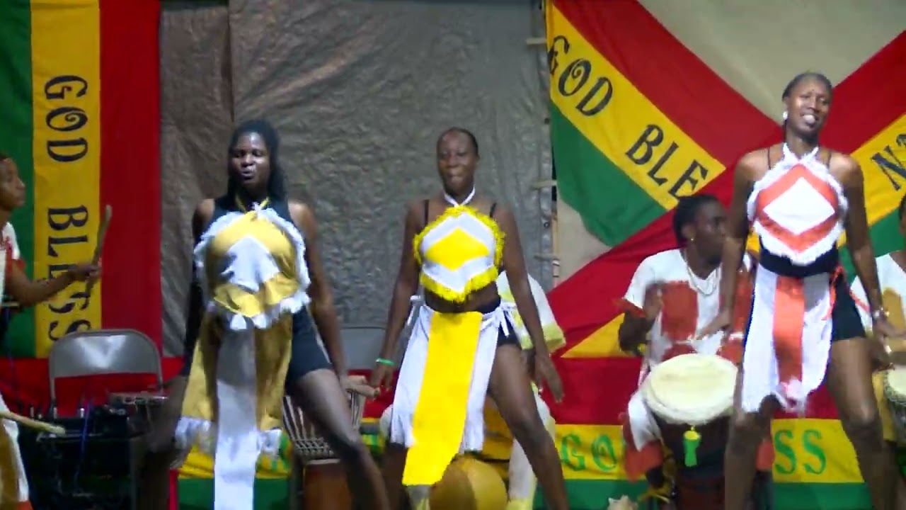 Tivoli Drummers Concert February 2024- Drummers dancing the Aye Gimmae