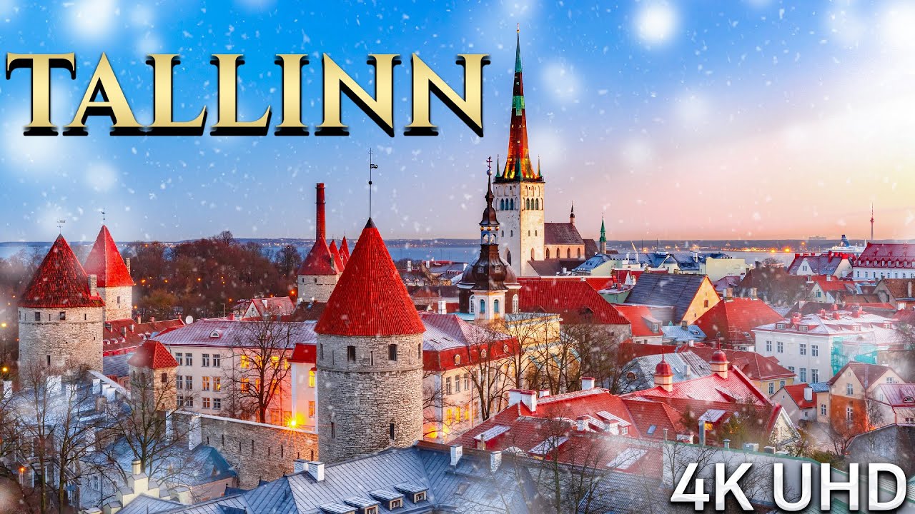 Snowy Tallinn at Christmas: Medieval Old Town Winter Magic 4k