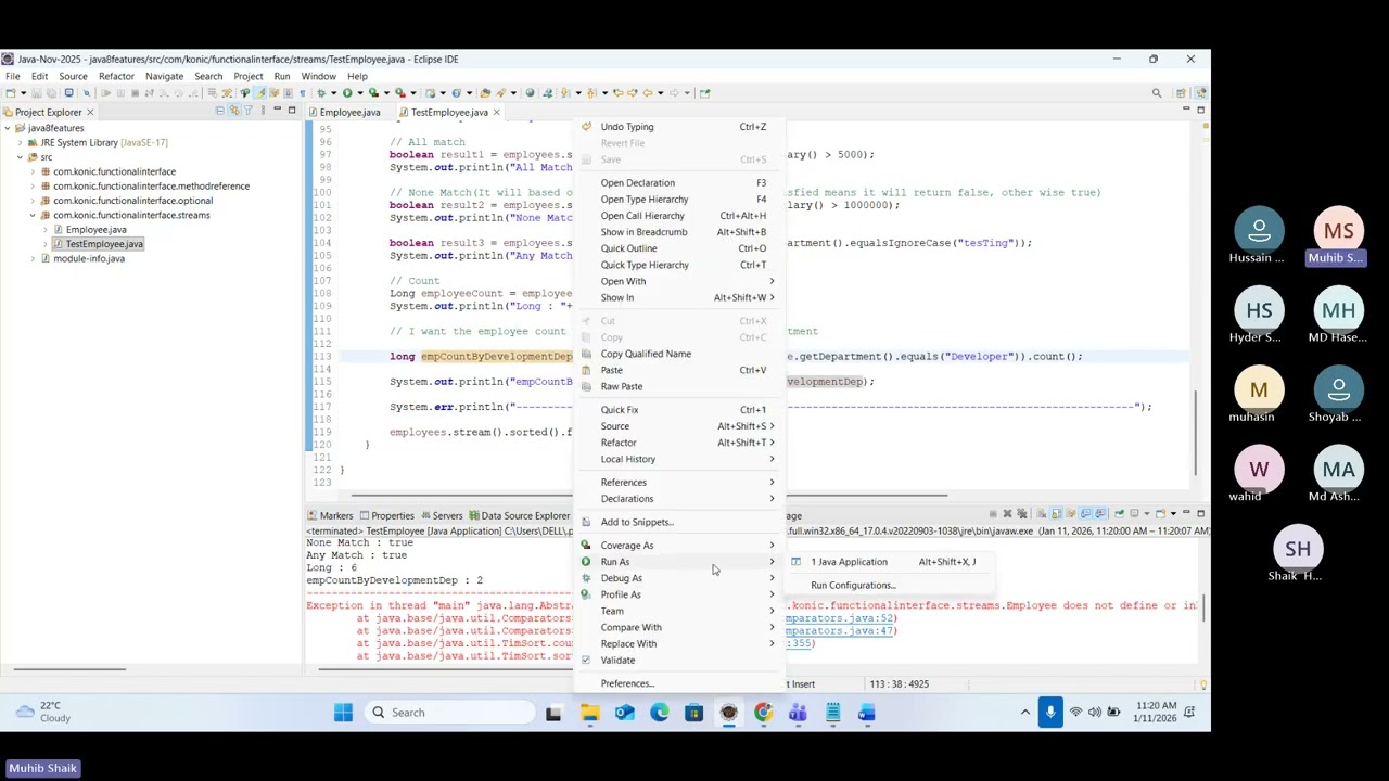 Java 8 Features 7 (sort, distinct, reduce, foreach, max,min, findAny and findFirst methods) by Jafru