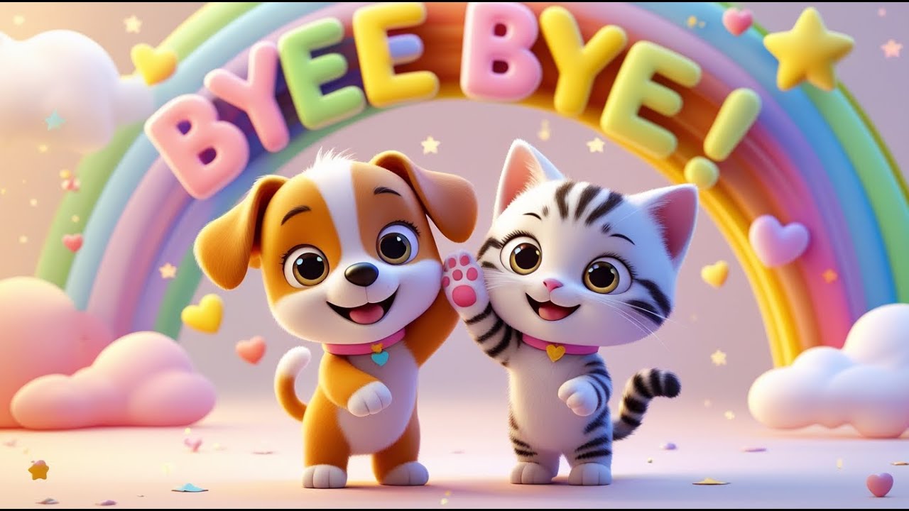 Bye Bye Puppy & Kitty 👋🐶🐱 | Fun Kids Song | Nursery Rhymes for Toddlers