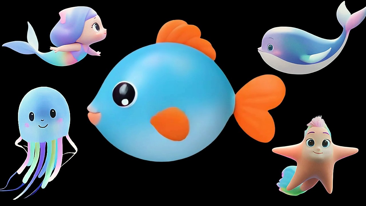 Calm Baby Sensory Video 🔊 | High Contrast Sea Animals for Tummy Time
