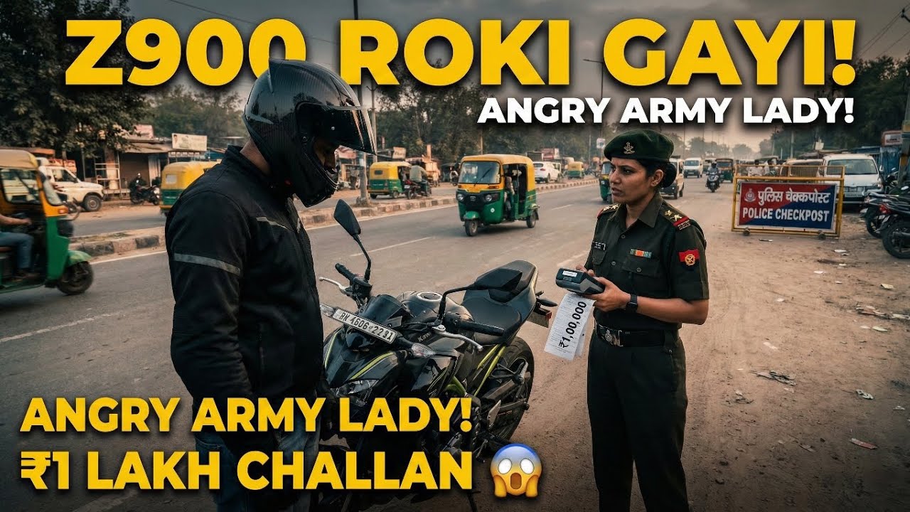  1 LAKH CHALLAN?! 😱 Lady Army vs Z900 | Things Got Ugly on Indian Roads!