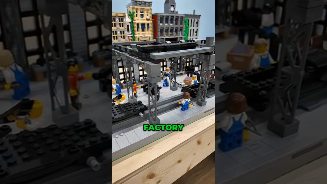 Размещение завода Model T 1920-х годов в моём самодельном LEGO-городе.