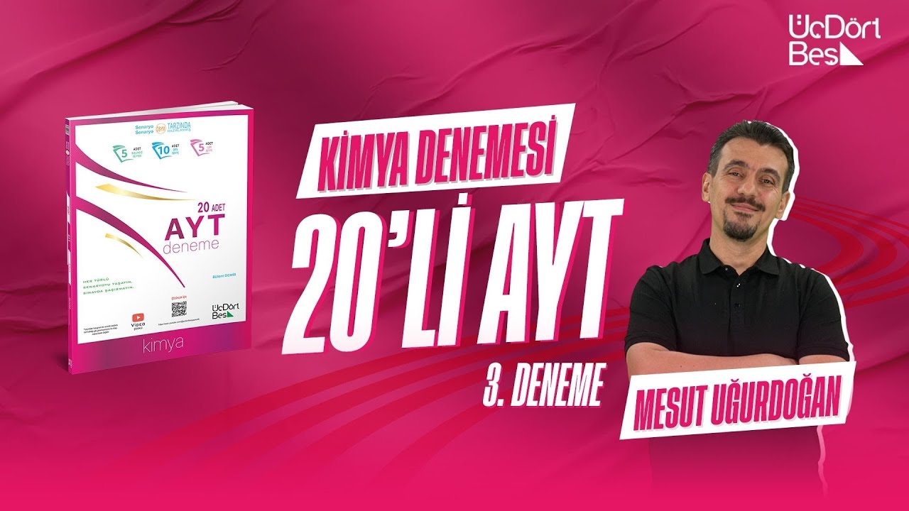 345 YAYINCILIK 20'Lİ AYT KİMYA DENEMESİ | 3. DENEME (2024)