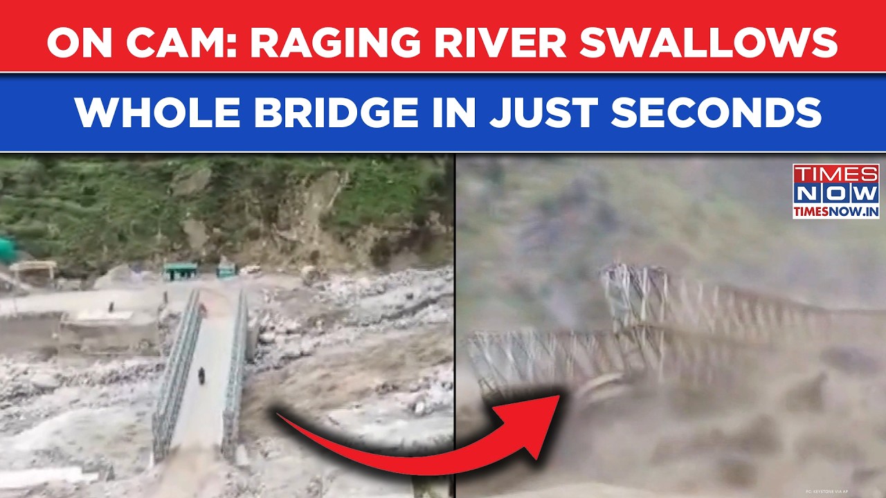 Uttarakhand Cloudburst Horror: BRO Bridge Gone In Seconds As Raging Waters Devour Crossing | WATCH