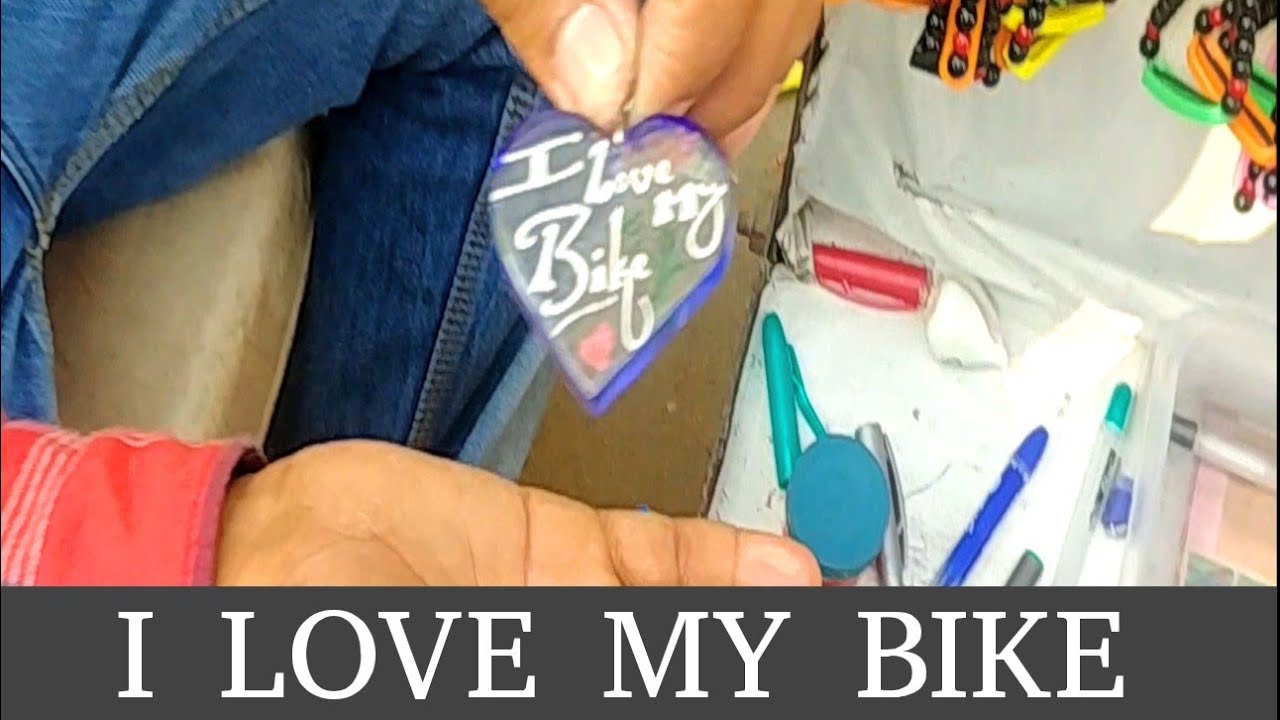How to write names on keychains || I love my bike || names making on keychains