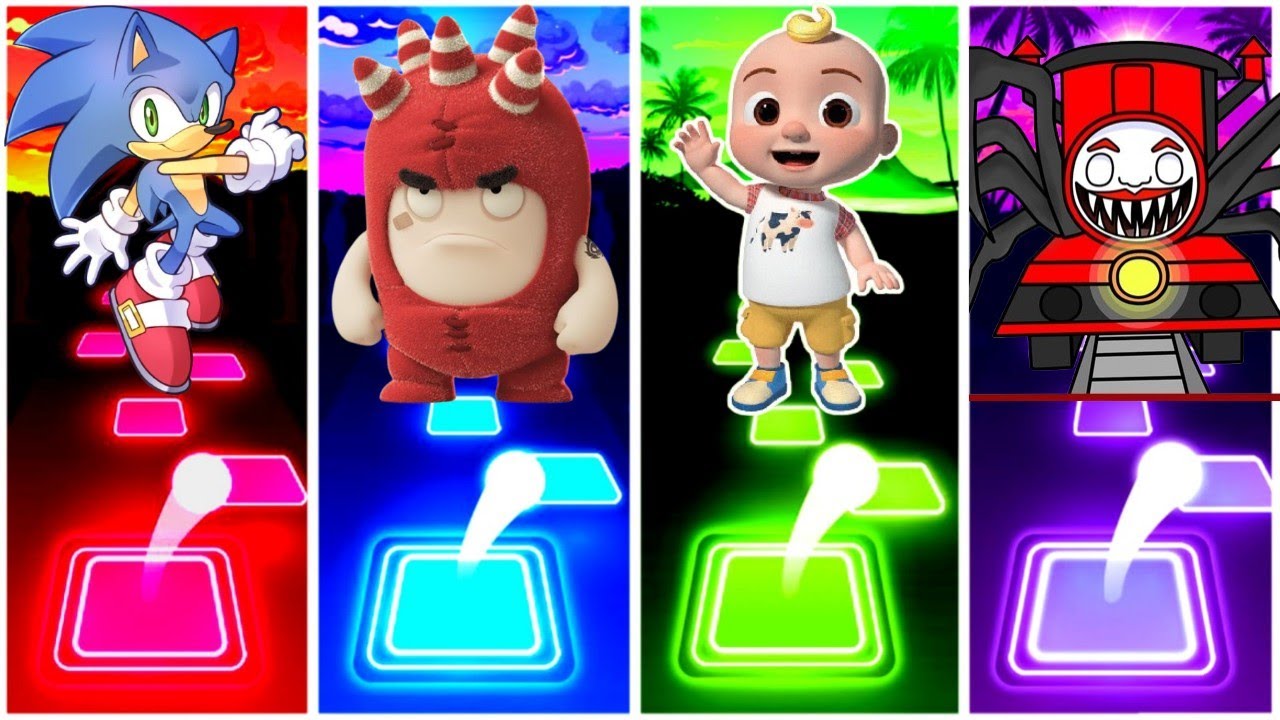 Sonic Prim - Oddiboads - Cocomelon  - Choo Choo Charles  - Tiles Hop Edm Rush Game. 