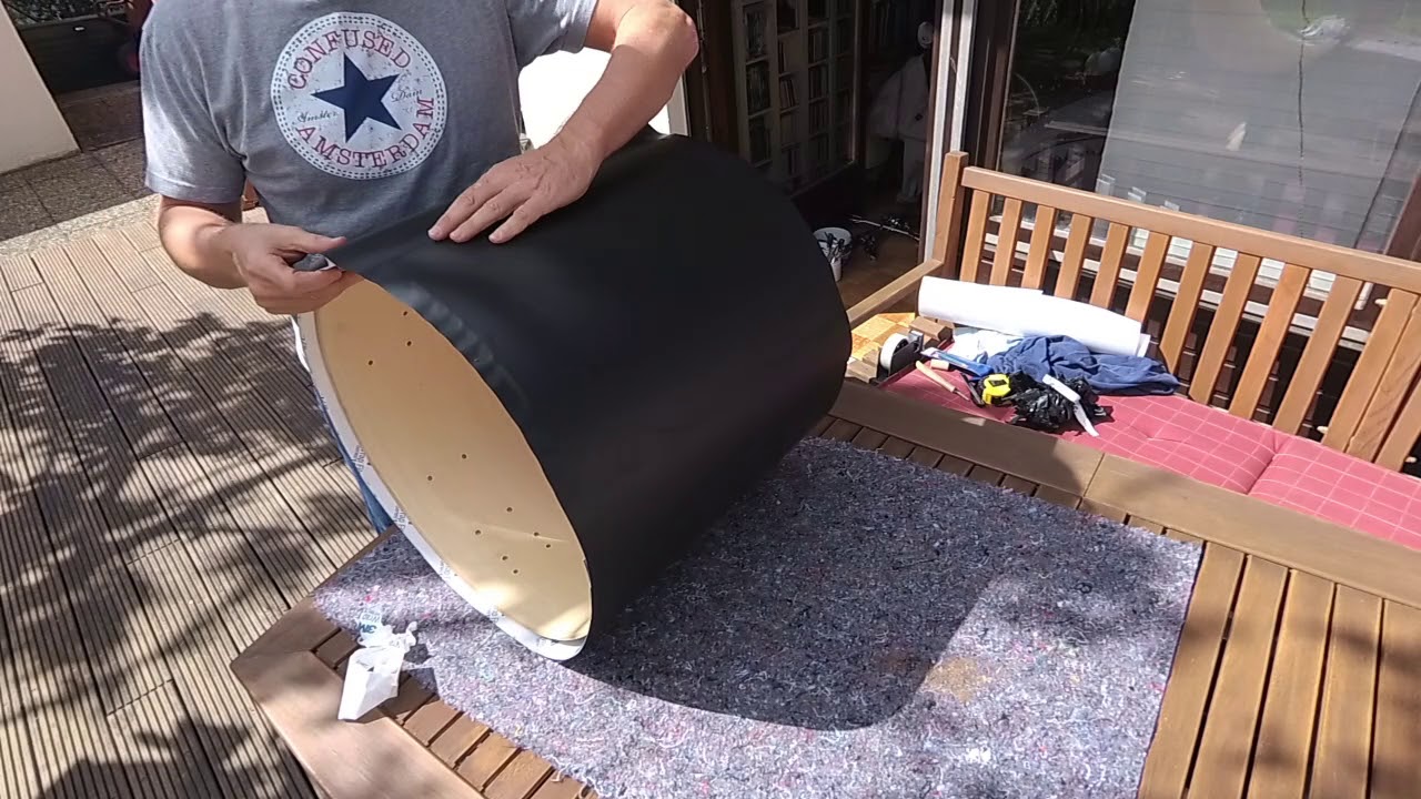 wrapping of drums with 3M car wrap. Folieren von Trommeln - Schlagzeug
