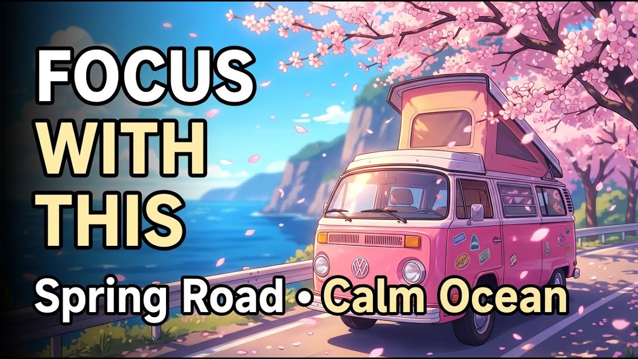 Sakura Spring Escape  Coastal Drive Relaxing Ambience