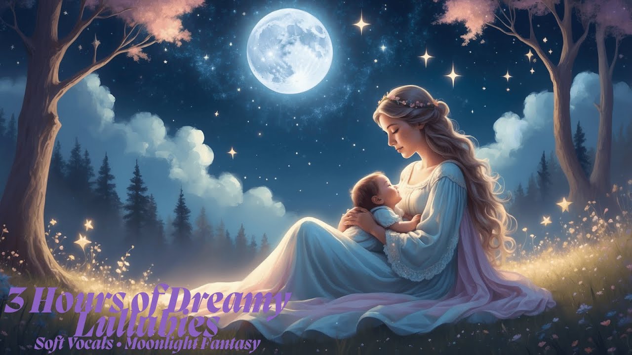3 Hours &bull; Vocal Fantasy Lullaby | Soft Singing for Baby Sleep &bull; Gentle Moonlight Music