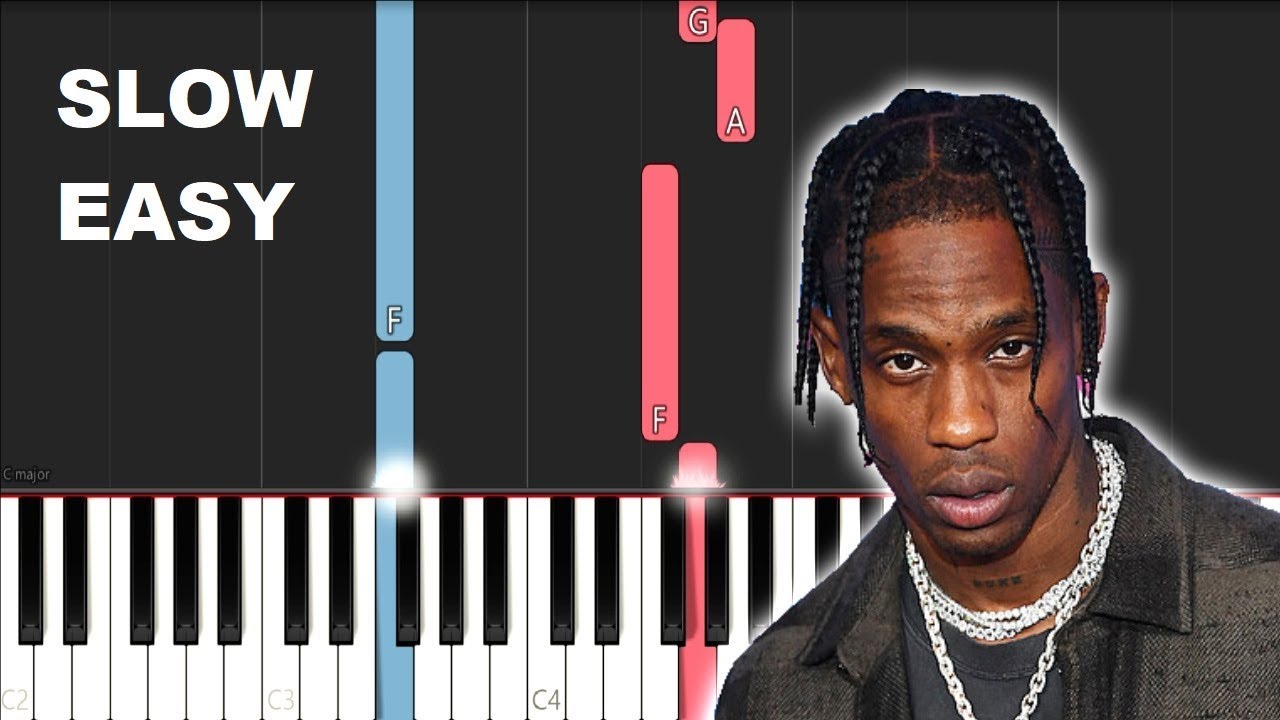 Travis Scott - HIGHEST IN THE ROOM (SLOW EASY PIANO TUTORIAL)