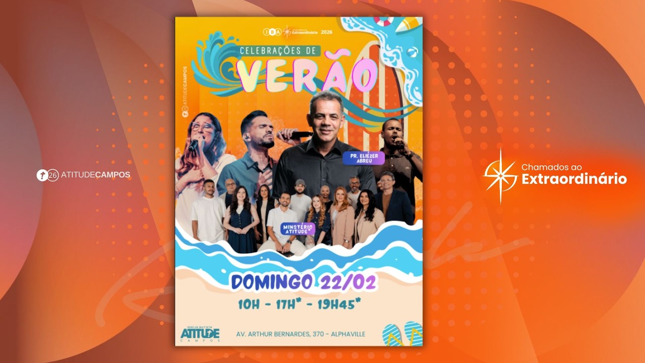 #Celebração #Domingo • 22.FEV.19h45 • #PrEliezerAbreu • #MinisterioAtitude