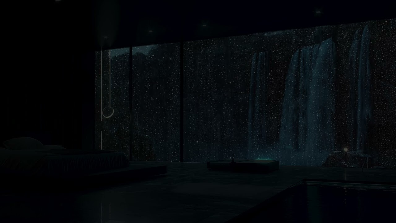 Calm Night by the Waterfall: Rain Sounds for Deep Sleep - Fall Asleep After 5 Minutes - Deep Sleep
