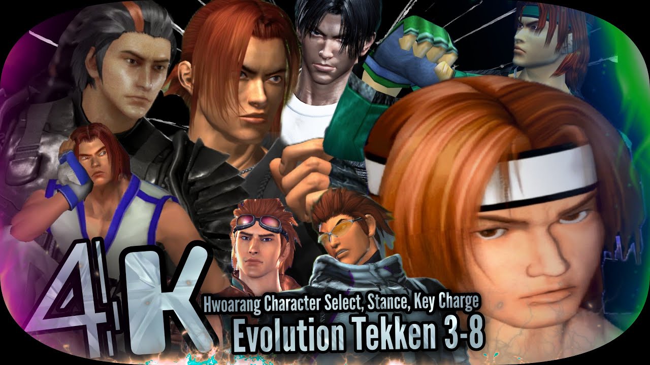 Hwoarang Character Select, Stance & Key Charge Evolution Tekken 3 to 8 UHD 4K 60 FPS 