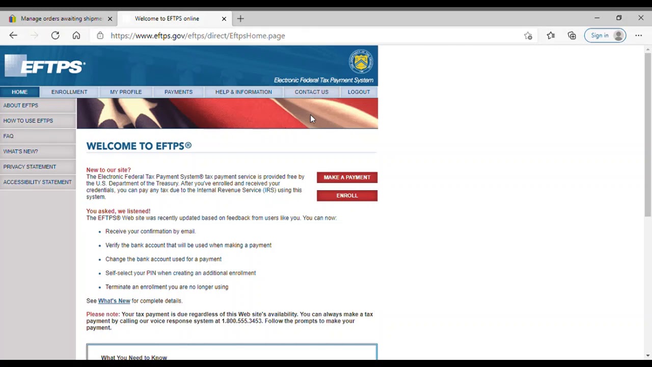 Short Tutorial: How to Use The EFTPS Website