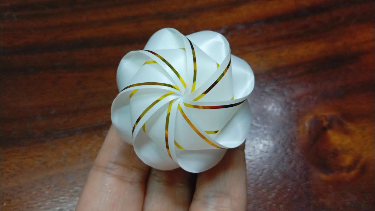 วิธีพับเหรียญโปรยทาน ดอกมะลิขอบทอง(Jasmine)EP.78/Ribbon By Bua