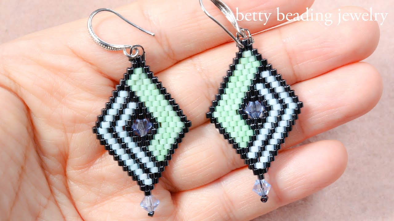 Diamond beaded Earring with bicon beads and beautiful desing