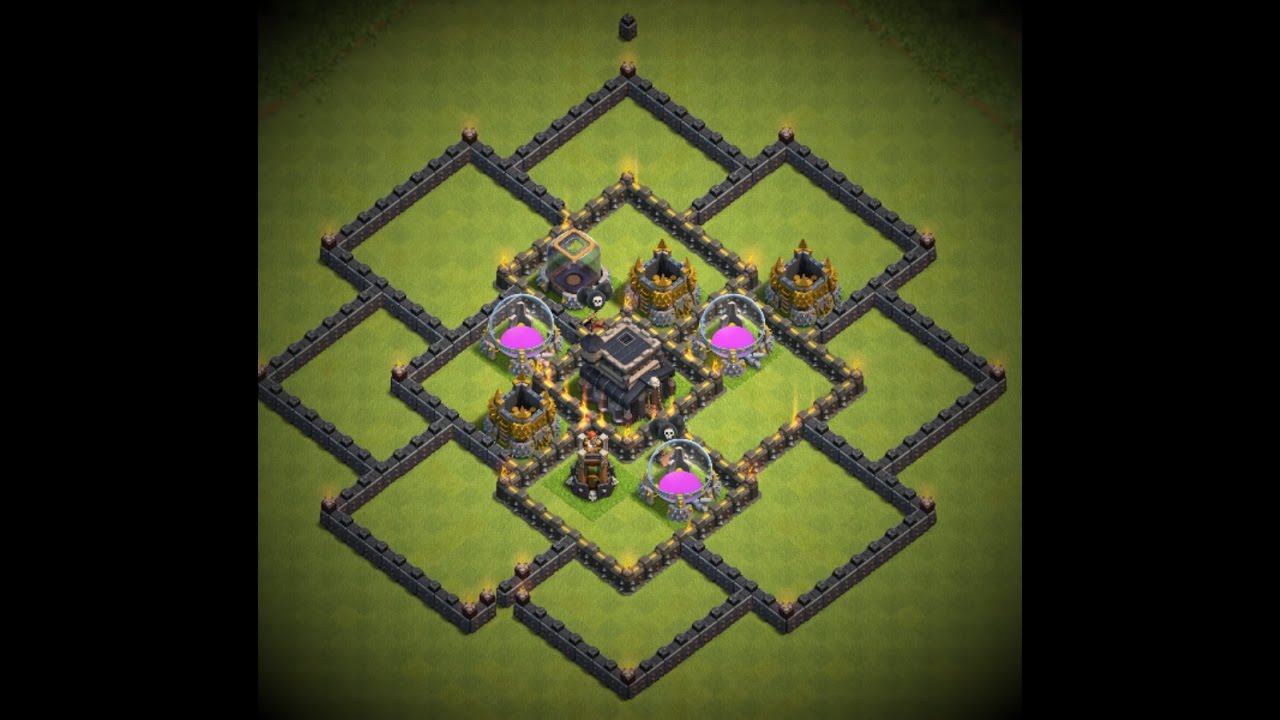 TH 8 Hybrid Base - Protect your loot + Gain Trophies! w/BOMB TOWER