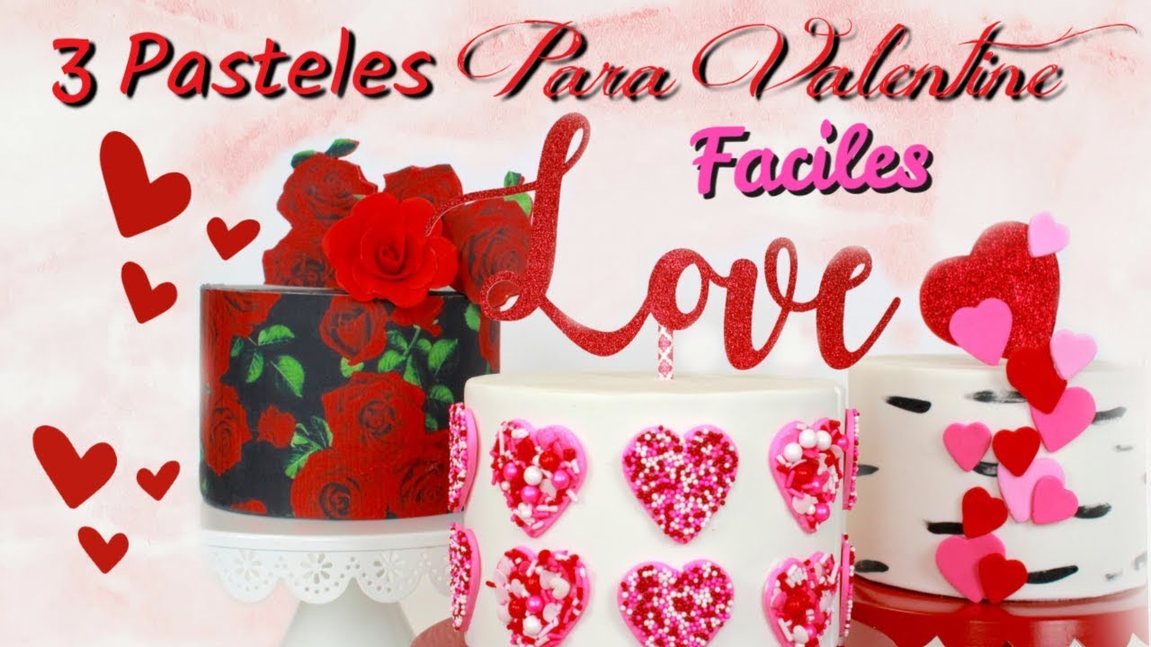 3 valentine fondant cake