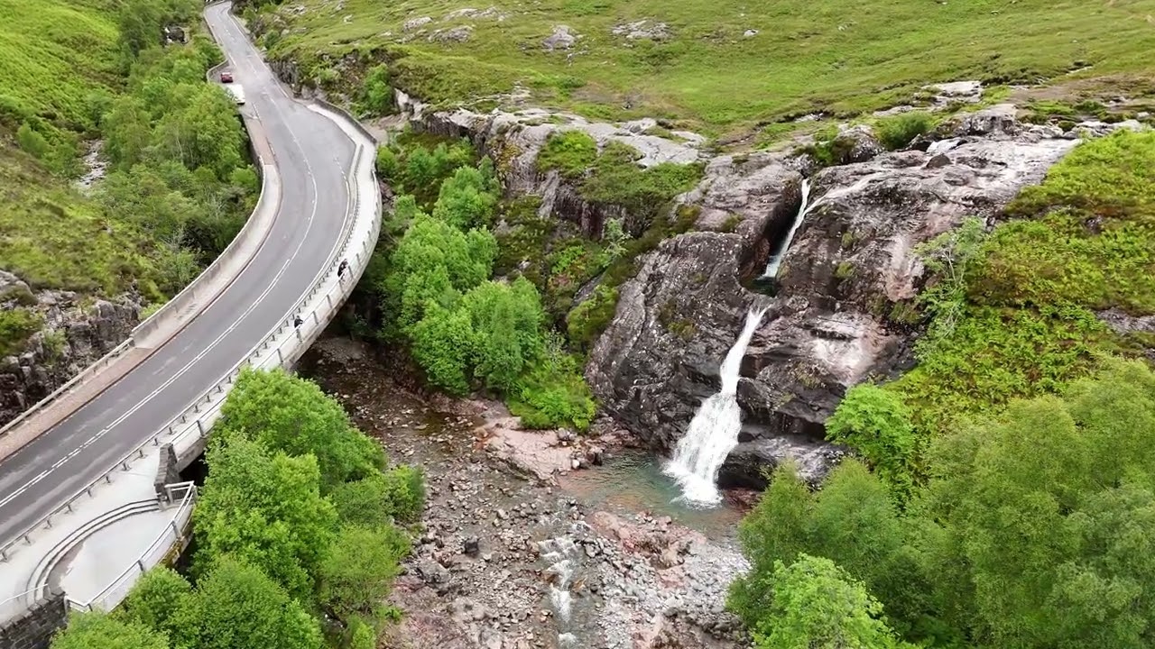 THE A82 THROUGH THE GLENCOE VALLEY, SCOTLAND - 8/6/2025 - DRONE WITH A VIEW [4K] DRONE FOOTAGE