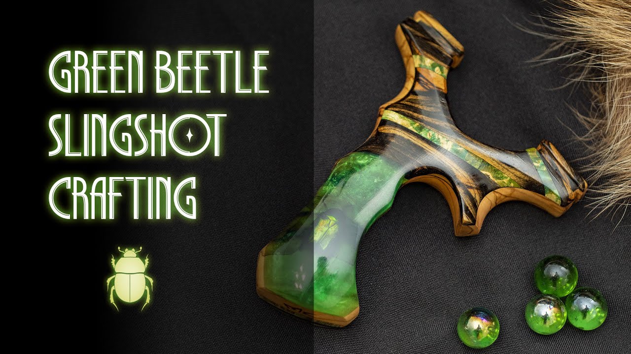 green beetle slingshot crafting process