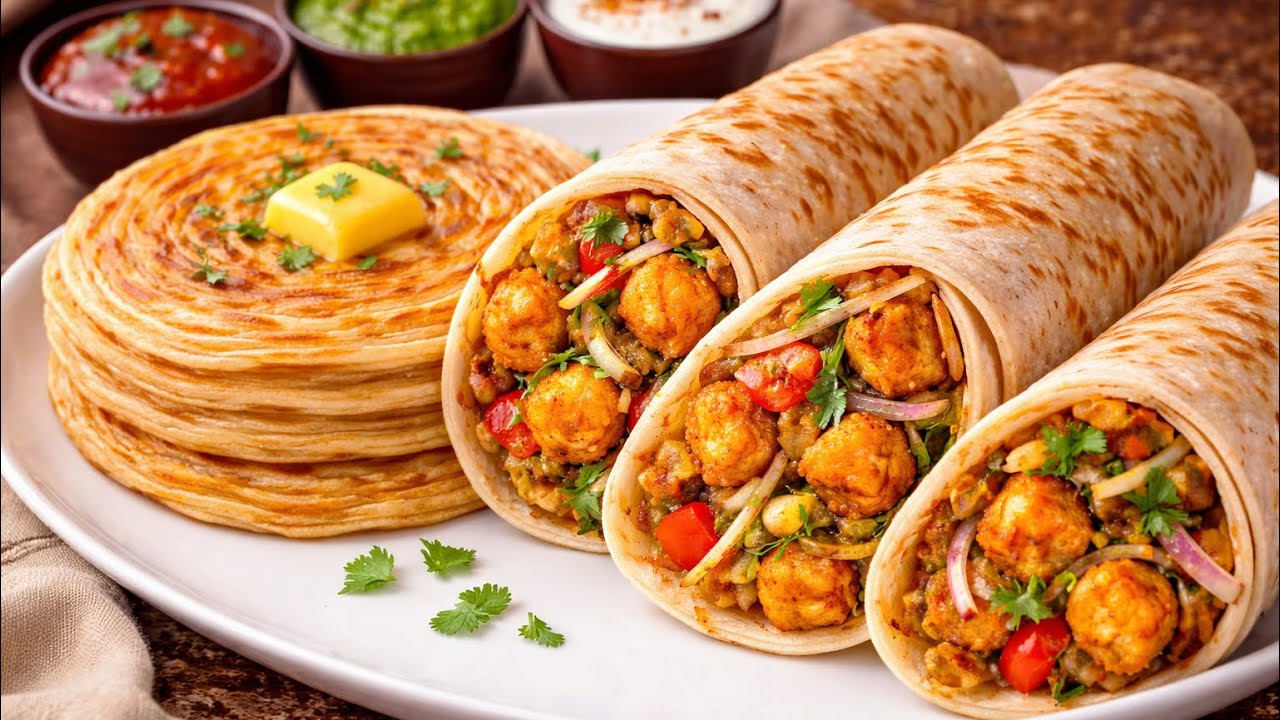 Veg Frankie Street Style recipe at home | Market Style Frankie Roll Recipe
