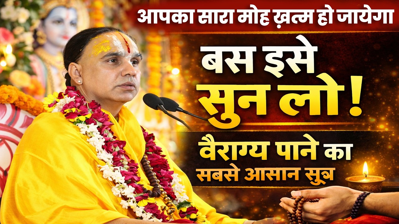 आपका सारा मोह ख़त्म हो जायेगा बस इसे सुन लो ! वैराग्य पाने का आसान सूत्र ! Raghvacharya Ji Maharaj