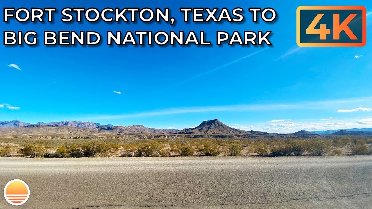 Fort Stockton, Texas to Big Bend National Park USA. An UltraHD 4K Real Time Driving Tour.