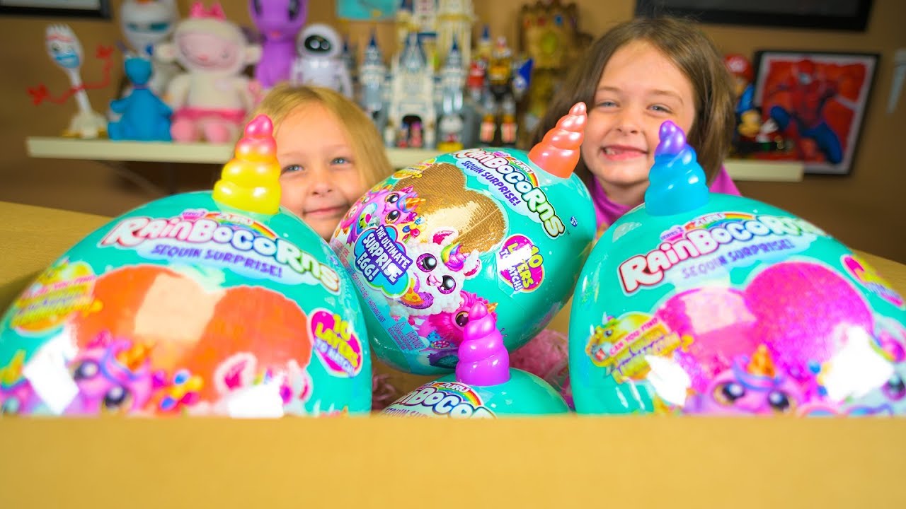 We are Opening ZURU Rainbocorns Sequin Surprise Eggs Series 2 for Girls Kinder Playtime Toy Reviews