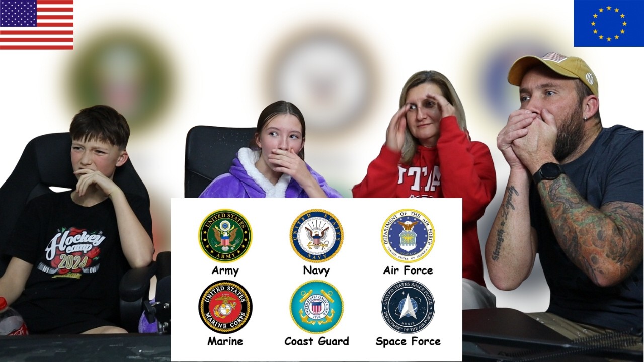 European Family Reacts to Every US Military Branch in 5 Minutes