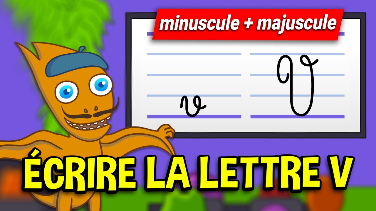 Apprendre à écrire la lettre V (CP - GS) Écriture lettre V minuscule majuscule en attaché (cursive)
