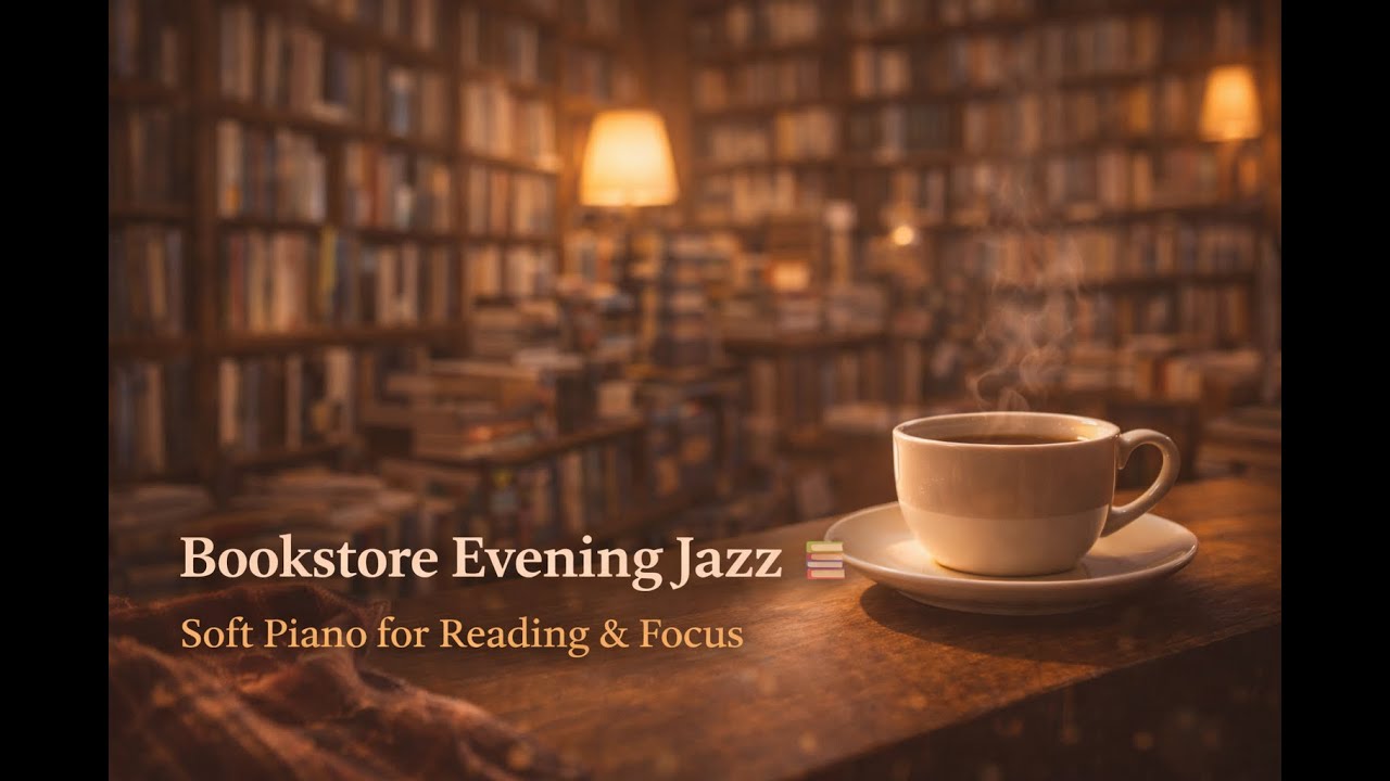 Bookstore Evening Jazz 📚 | Soft Piano for Reading & Focus