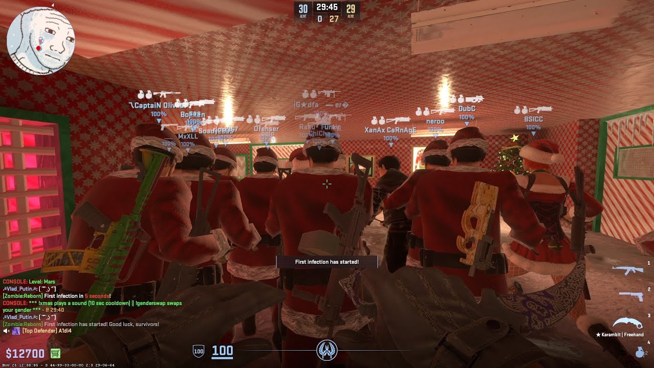 CS2 Zombie Escape ze_mars_escape_xmas на сервере GFL
