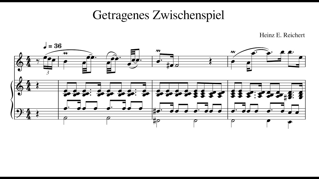 Getragenes Zwischenspiel für Flöte und Klavier