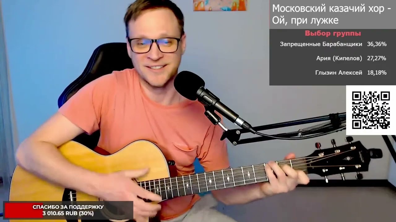 Московский казачий хор - Ой при лужке 🎶 кавер на гитаре и аккорды