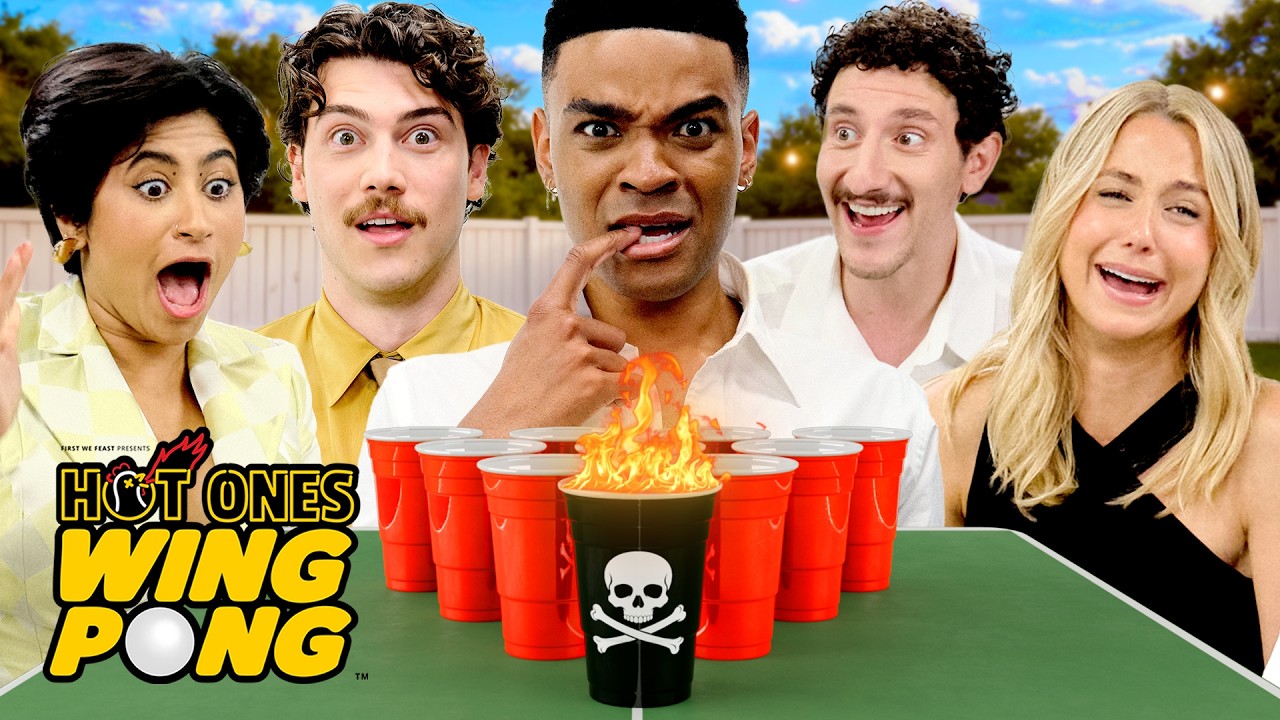 The &lsquo;Adults&rsquo; Cast Plays Hot Ones Wing Pong