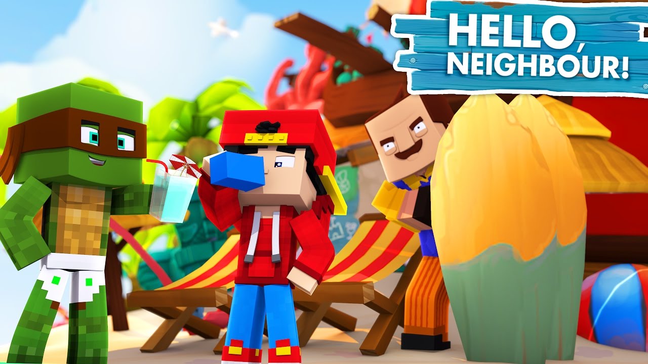 Minecraft HELLO NEIGHBOUR - BABY BEACH PARTY DISASTER!!