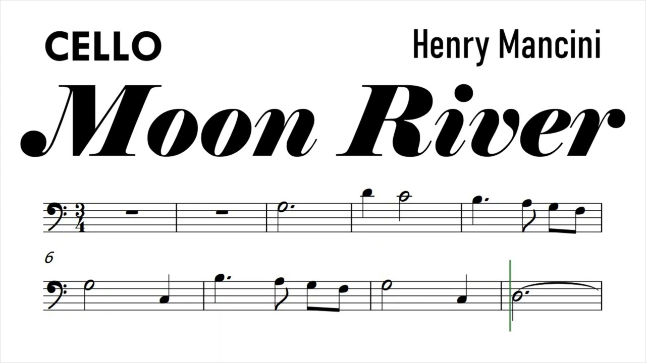 Moon River Cello Sheet Music Backing Track Play Along Partitura