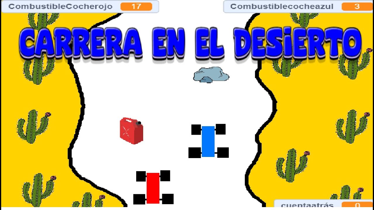 Juego Carrera en el desierto con Scratch