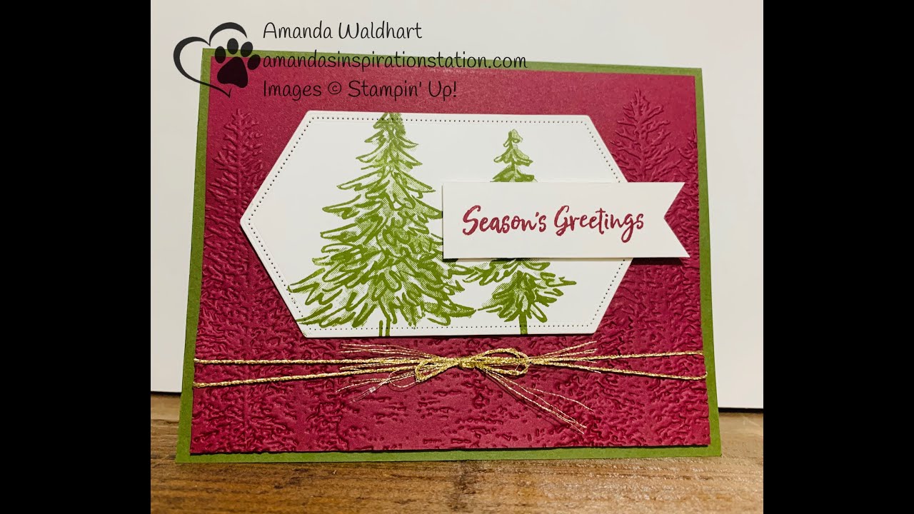 Stampin' Up! In the Pines with Evergreen 3D Embossing Folder