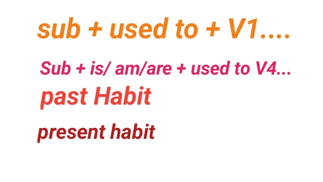 sub + used to + V1... , sub+ is/ am/are V4... past habit and present habit धेरै कुरा सिक्नुस