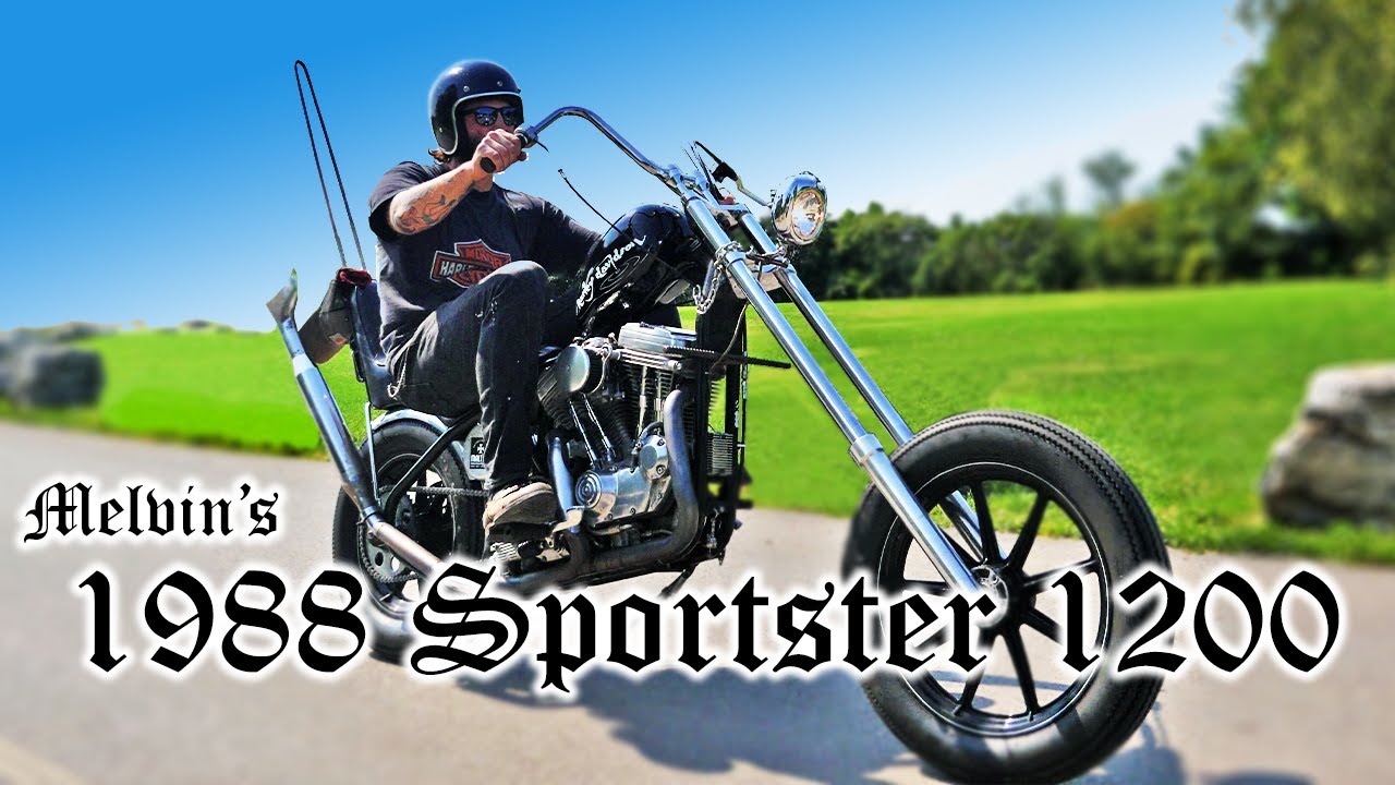 1988 Harley-Davidson Sportster 1200 chopper (start exhaust sound)