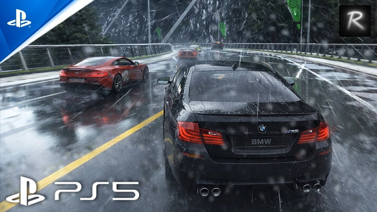 BMW M5 Driving in Heavy Rain in Japan - Driveclub Rain Ambience Relaxing ASMR Gameplay