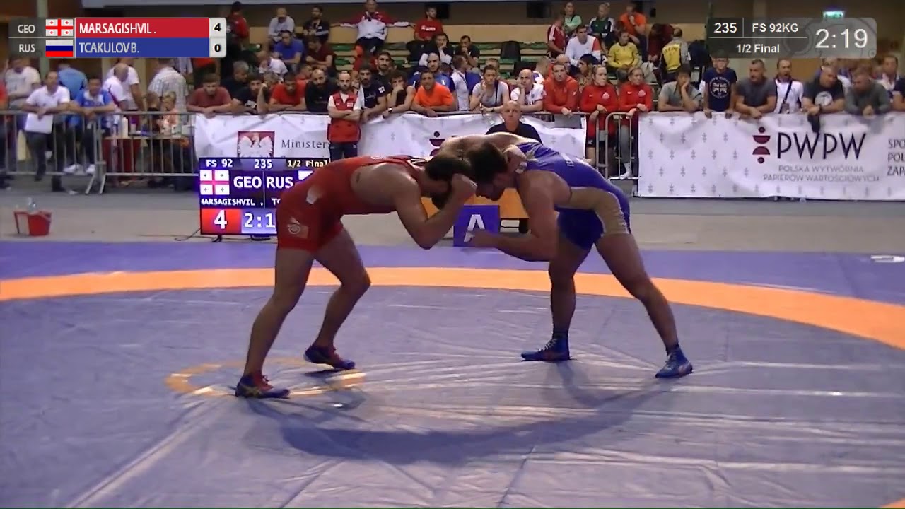 1/2 FS - 92 kg: D. MARSAGISHVIL (GEO) v. B. TCAKULOV (RUS)