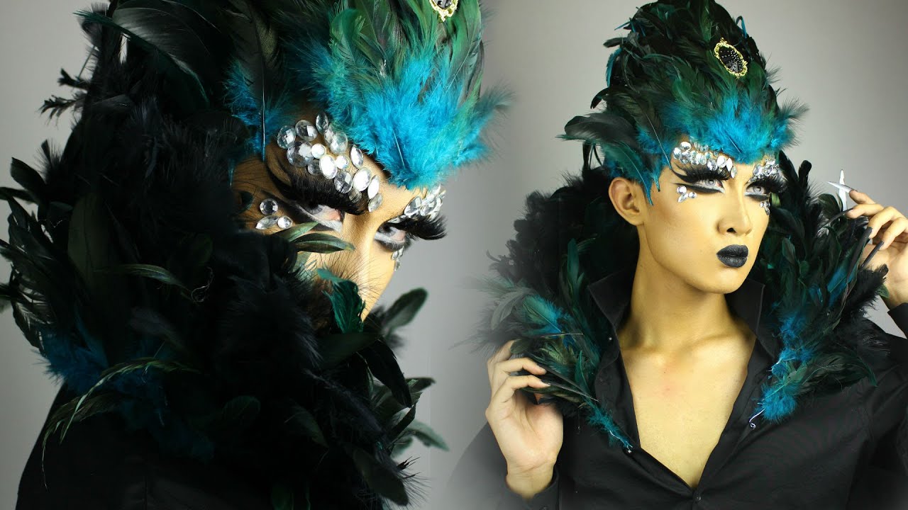 Peacock Queen: DIY Feather Headpiece and Collar Tutorial