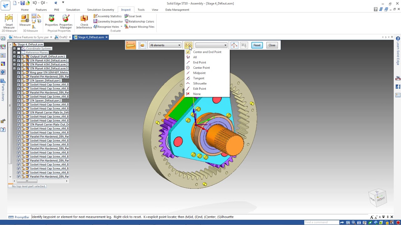 Activate Part in Measure command in Solid Edge