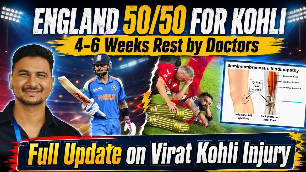 Virat Kohli Injury latest update - 4-6 weeks recovery time - Eng touch & go