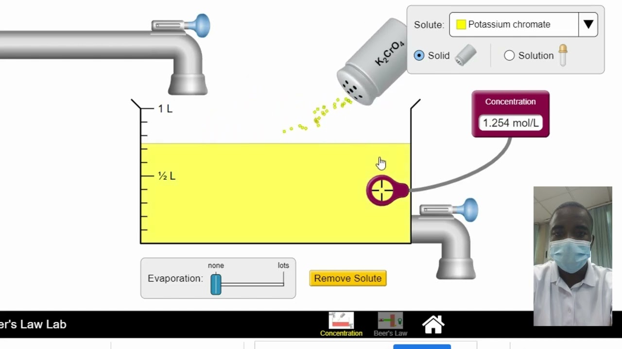 Virtual Simulation for Beer Lambert Law | Science Experiment