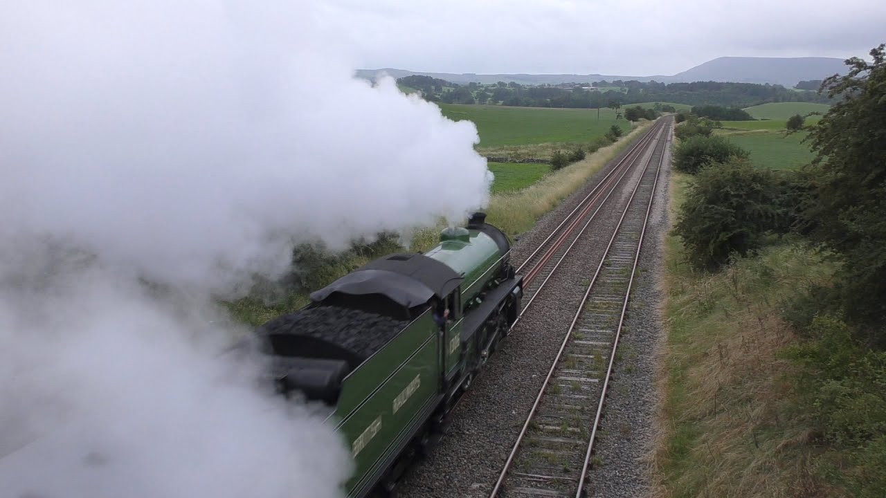 Mayflower at Newsholme on the return to Crewe from Carlisle Wed 6th August 2025