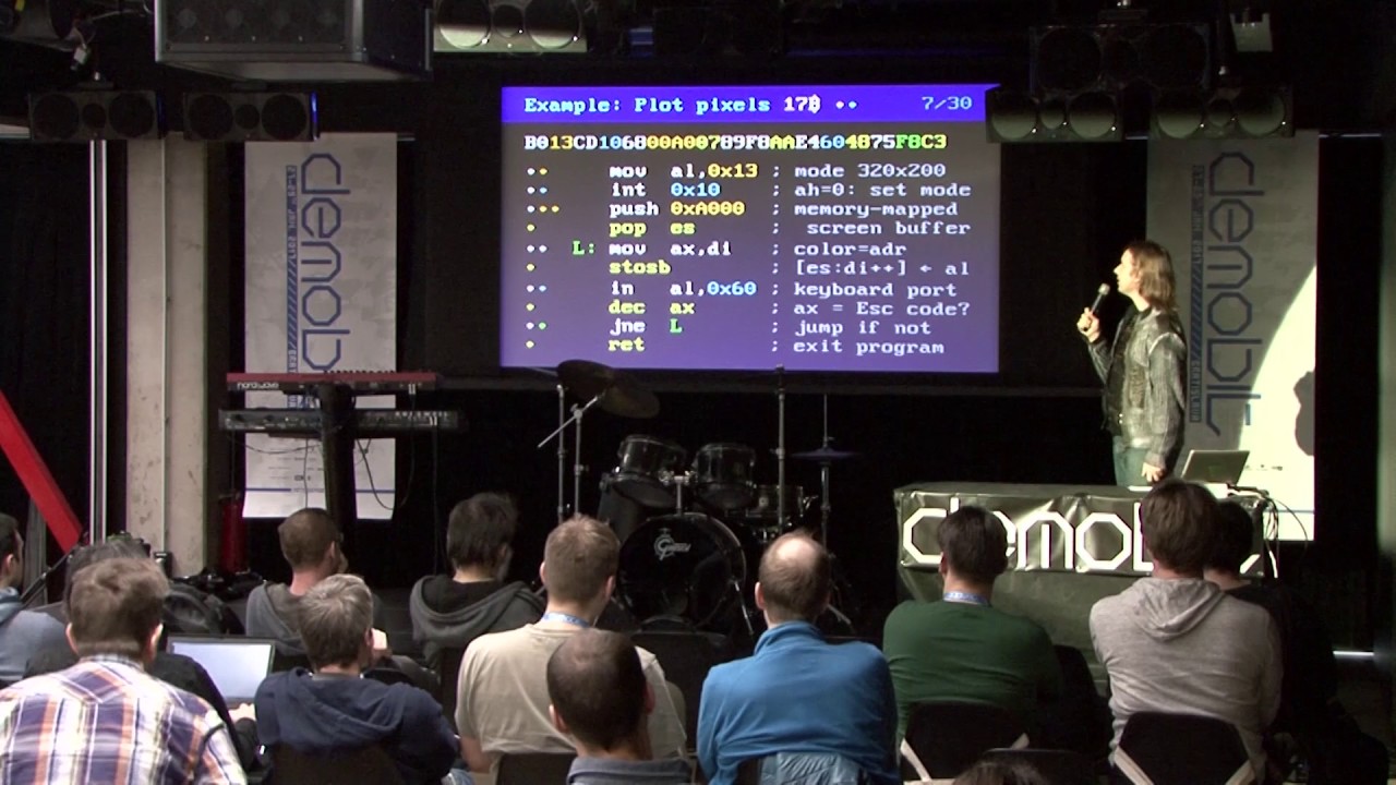 Magic of 256-byte x86 intros - Jan 'Rrřola' Kadlec - Demobit 2017